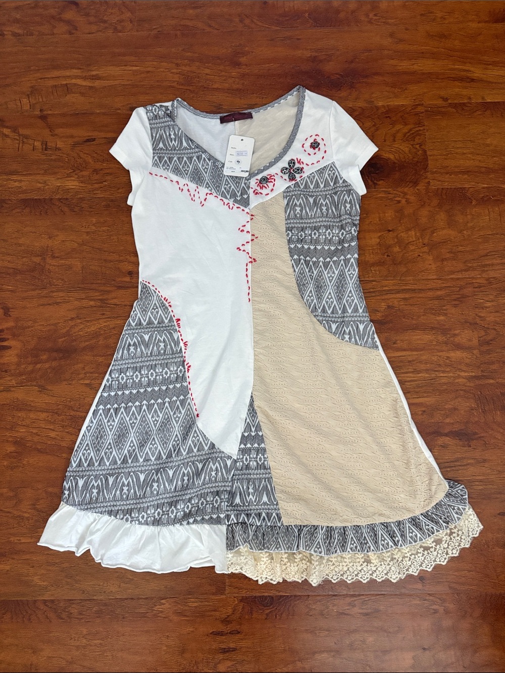 NWT Anthropologie inspired Asymetric Patchwork Dress. Size S